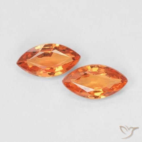 0.37ctw Natürlicher hellorange Saphir, Marquise, VVS-VS
