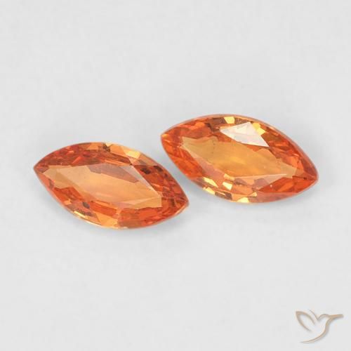 0.37 ct natürliche hellorange Saphir-Edelsteine, Marquise, VVS-VS