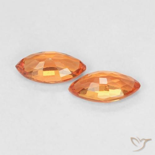 0.37 ct natürliche hellorange Saphir-Edelsteine, Marquise, VVS-VS