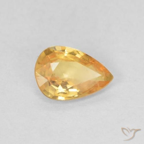 0.39ct Natürlicher Hellorange-Gold Saphir, Birnenform, VS