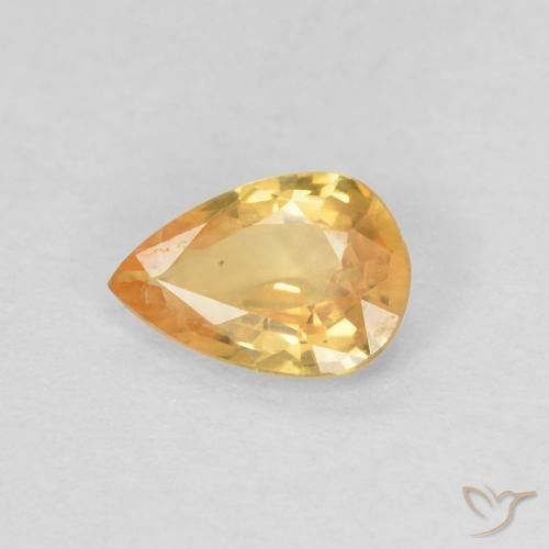 9,17 ctw natürlicher Hellorange-Gold Saphir, Birnenform, VS