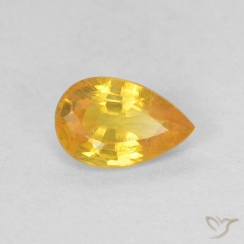 0.50ct Natürlicher Mittelorange Saphir, Birnenform, VS