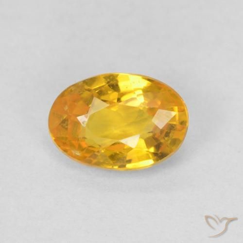 0.61ct Natürlicher Mittelorange Saphir, Oval, VS