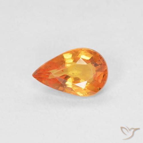 0.52ct Natürlicher hellorange Saphir, Birnenform, VVS-VS