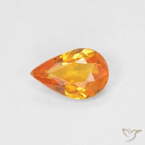 0.43ct Natürlicher Aprikose Orange Saphir, Birnenform, VVS-VS