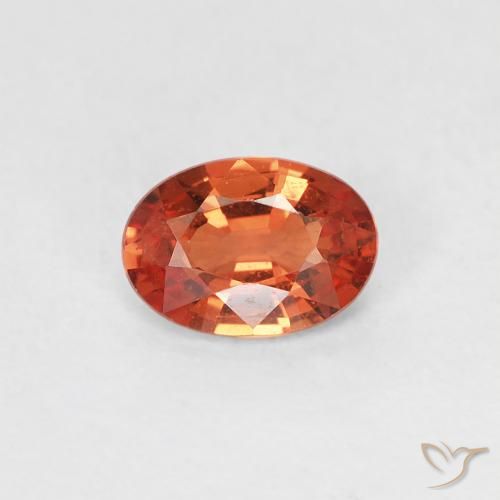 0.48ct Natürlicher Mittelorange Saphir, Oval, VVS-VS