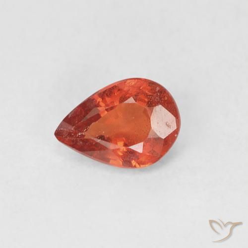 0.44ct Natürlicher Feuerorange Saphir, Birnenform, VS