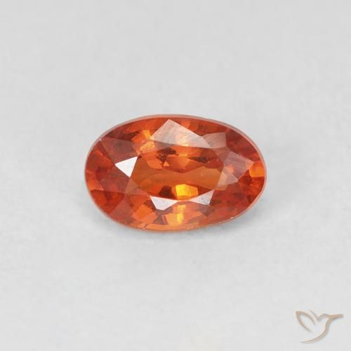 0.55ct Natürlicher Amber Orange Saphir, Oval, VVS-VS