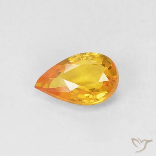 0.48ct Natürlicher Mittelorange Saphir, Birnenform, VVS-VS