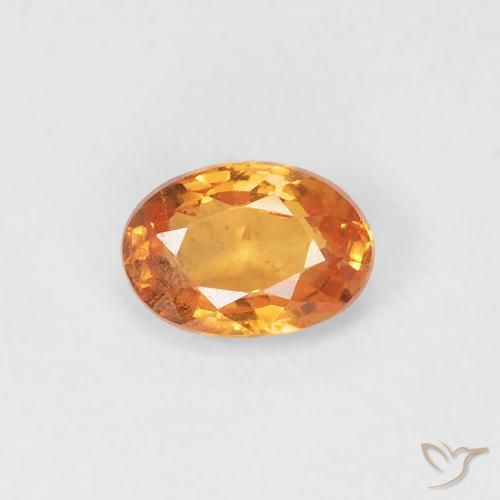 0.53ct Natürlicher Mittelorange Saphir, Oval, VVS-VS