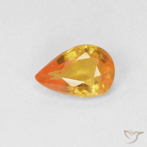 0.50ct Natürlicher Mittelorange Saphir, Birnenform, VVS-VS