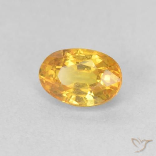 0.73ct Natürlicher Helles Gold Saphir, Oval, VVS-VS