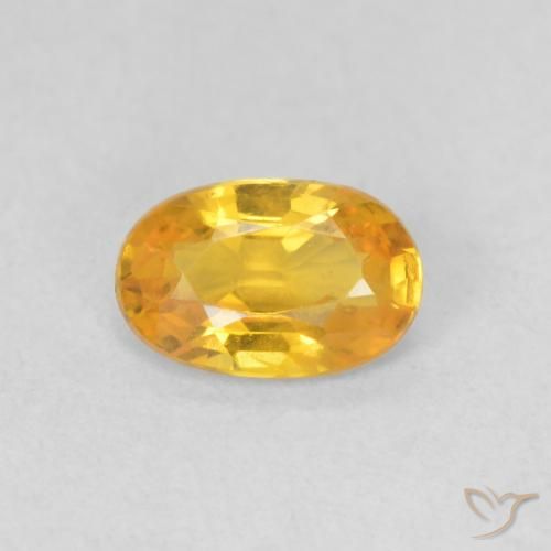 0.56ct Natürlicher Mittelgold Saphir, Oval, VVS