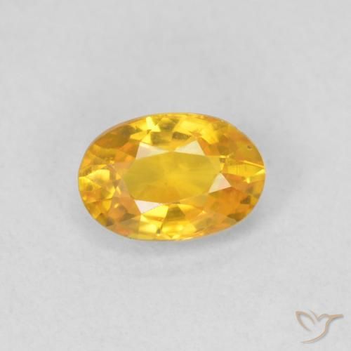 0.58ct Natürlicher Mittelgold Saphir, Oval, VVS