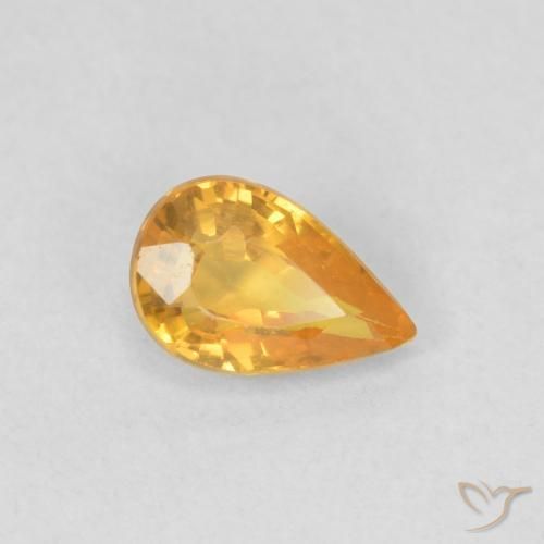 0.50ct Natürlicher Mittelorange Saphir, Birnenform, VVS