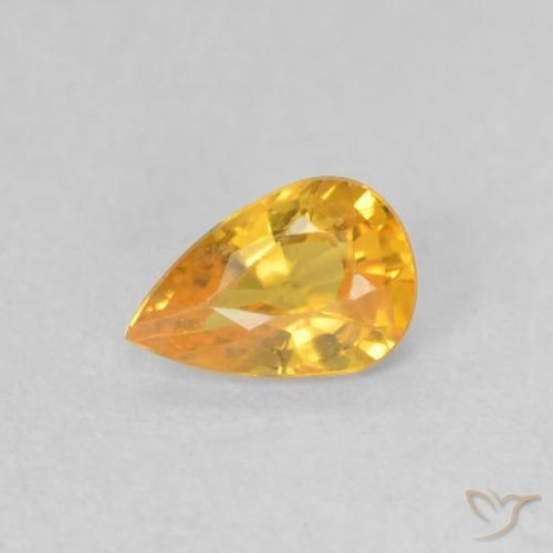 0.41ct Natürlicher Mittelgold Saphir, Birnenform, VVS-VS