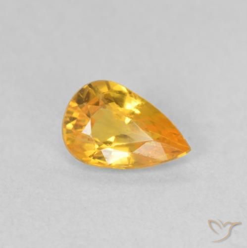 9,17 ctw natürlicher Mittelgold Saphir, Birnenform, VVS-VS