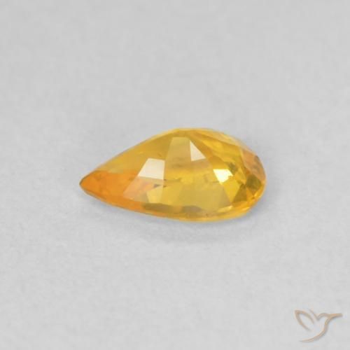 9,17 ctw natürlicher Mittelgold Saphir, Birnenform, VVS-VS