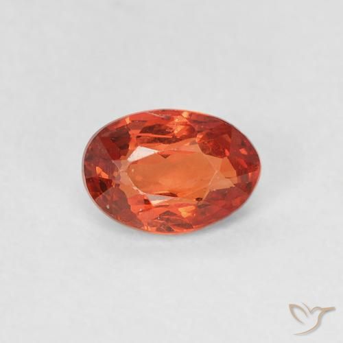 0.63ct Natürlicher rötlich-orange Saphir, Oval, VVS-VS