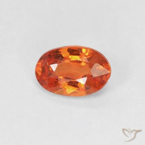 0.59ct Natürlicher Mittelorange Saphir, Oval, VVS-VS