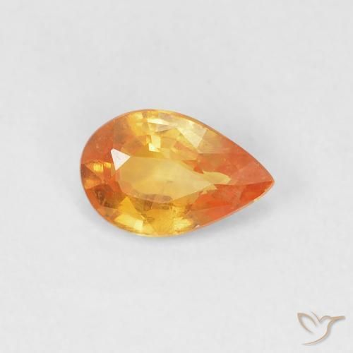 9,17 ctw natürlicher hellorange Saphir, Birnenform, VVS-VS
