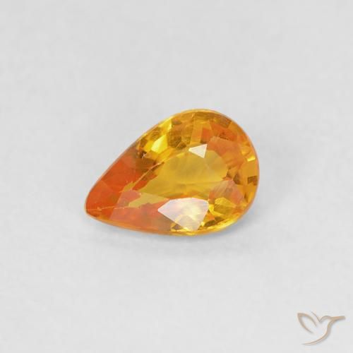 9,17 ctw natürlicher Mittelorange Saphir, Birnenform, VVS-VS