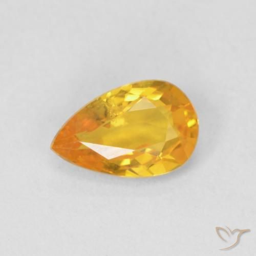 0.46ct Natürlicher Mittelorange Saphir, Birnenform, VS