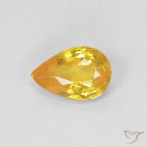0.43ct Natürlicher Orange-Gold Saphir, Birnenform, VS