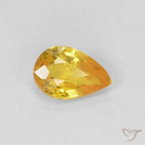 9,17 ctw natürlicher Orange-Gold Saphir, Birnenform, VS