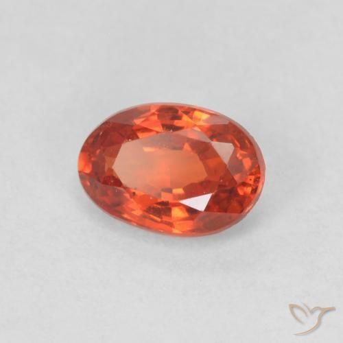 9,17 ctw natürlicher rötlich-orange Saphir, Oval, VVS-VS