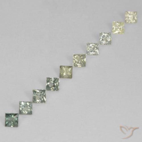 1.07 ct natürliche Mehrfarbig Saphir-Edelsteine, Quadrat, VS