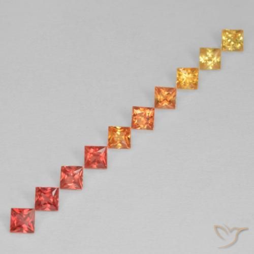 0.96 ct natürliche Mehrfarbig Saphir-Edelsteine, Quadrat, VS