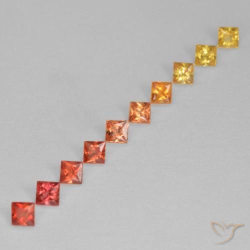 0.80 ct natürliche Mehrfarbig Saphir-Edelsteine, Quadrat, VS