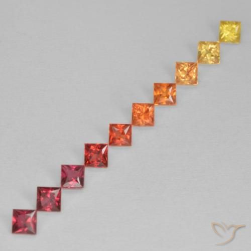 0.97 ct natürliche Mehrfarbig Saphir-Edelsteine, Quadrat, VS