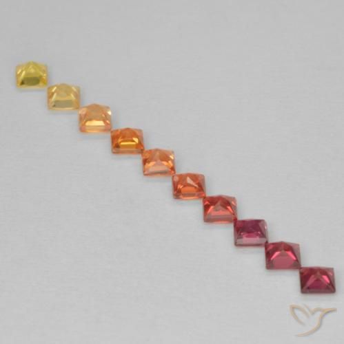 0.97 ct natürliche Mehrfarbig Saphir-Edelsteine, Quadrat, VS
