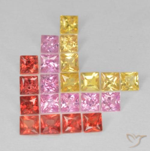 1.95ctw Natürlicher Mehrfarbig Saphir, Quadrat, VS