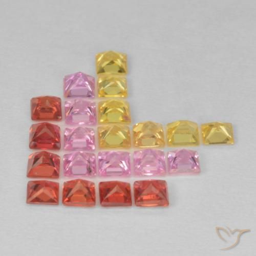 1.95 ct natürliche Mehrfarbig Saphir-Edelsteine, Quadrat, VS