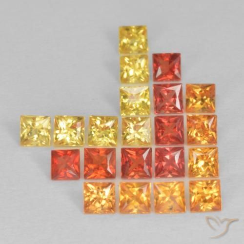 1.84 ct natürliche Mehrfarbig Saphir-Edelsteine, Quadrat, VS