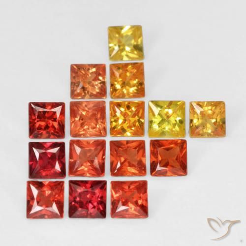 1.33 ct natürliche Mehrfarbig Saphir-Edelsteine, Quadrat, VS