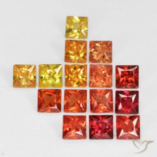 1.33 ct natürliche Mehrfarbig Saphir-Edelsteine, Quadrat, VS