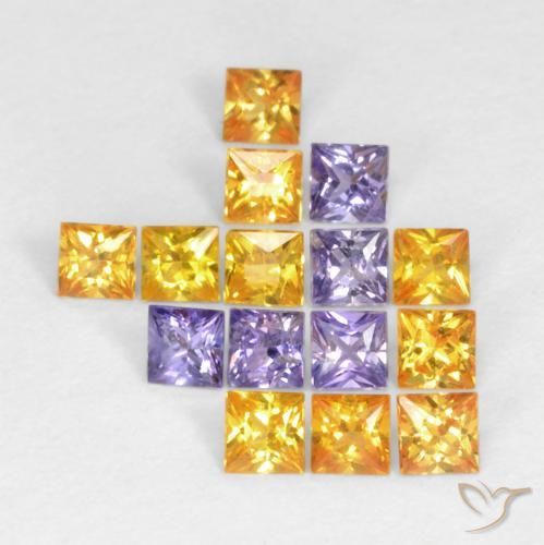 1.09 ct natürliche Mehrfarbig Saphir-Edelsteine, Quadrat, VS