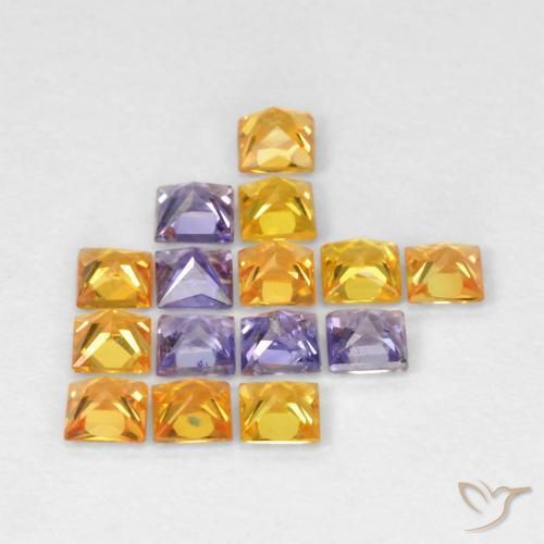 1.09 ct natürliche Mehrfarbig Saphir-Edelsteine, Quadrat, VS