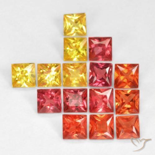 1.35 ct natürliche Mehrfarbig Saphir-Edelsteine, Quadrat, VS