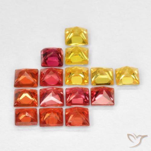 1.35 ct natürliche Mehrfarbig Saphir-Edelsteine, Quadrat, VS