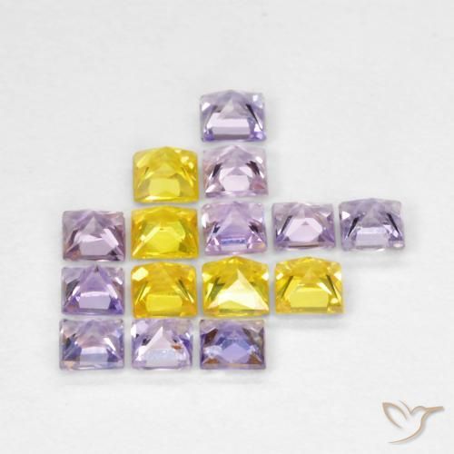 1.13 ct natürliche Mehrfarbig Saphir-Edelsteine, Quadrat, VS