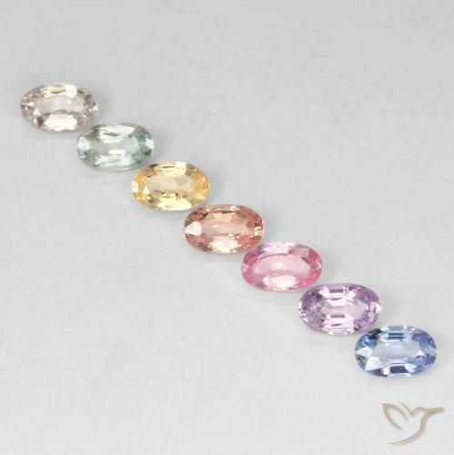 2.12 ct natürliche Mehrfarbig Saphir-Edelsteine, Oval, VS