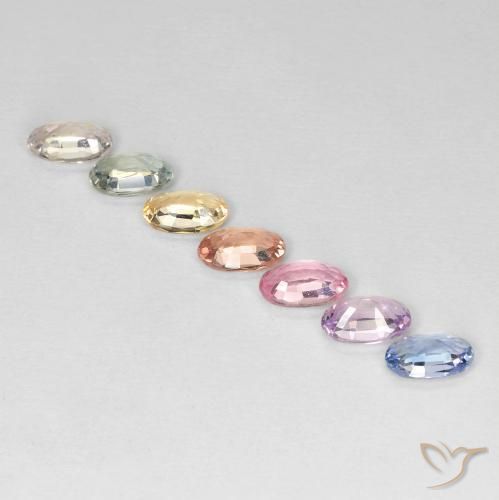 2.12 ct natürliche Mehrfarbig Saphir-Edelsteine, Oval, VS