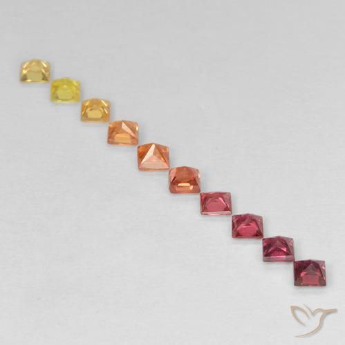 0.94 ct natürliche Mehrfarbig Saphir-Edelsteine, Quadrat, VS