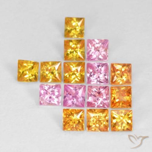 1.29 ct natürliche Mehrfarbig Saphir-Edelsteine, Quadrat, VS