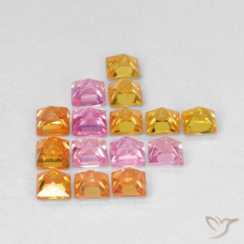 1.29 ct natürliche Mehrfarbig Saphir-Edelsteine, Quadrat, VS